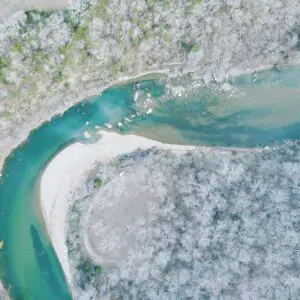 A river with lots of water on it's side.